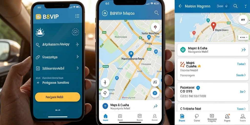Antarmuka pengguna B8VIP yang intuitif dan informatif untuk Navigasi Mobil.