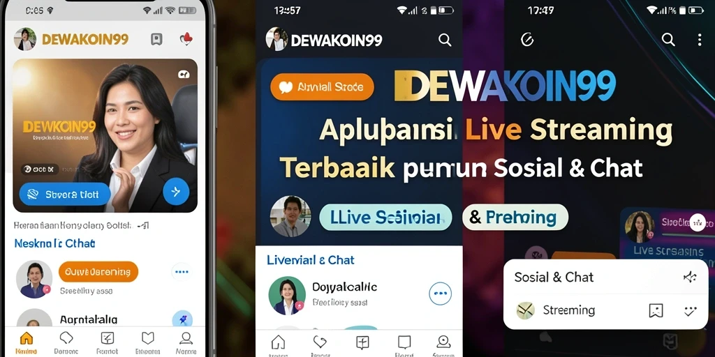 Antarmuka DEWAKOIN99 menampilkan fitur Live Streaming yang menarik.