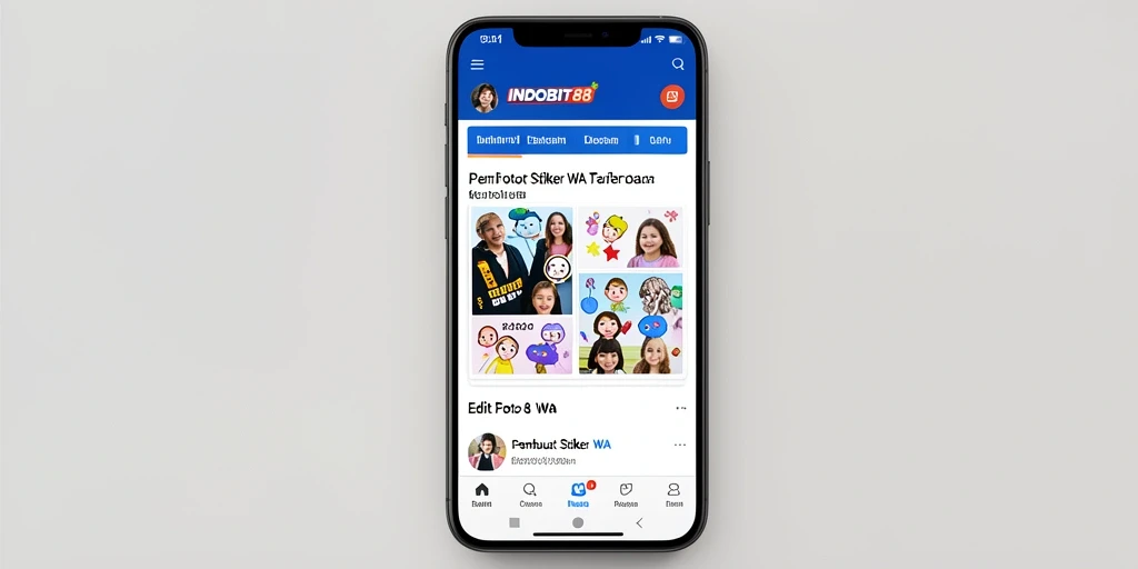 Antarmuka pengguna yang intuitif dari aplikasi Pembuat Stiker WA INDOBIT88.
