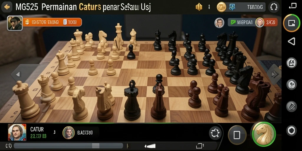 Tampilan antarmuka permainan Catur MG525 yang menarik dan modern.