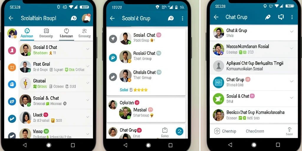 Antarmuka utama SE328 dengan fitur Chat Grup yang menarik.