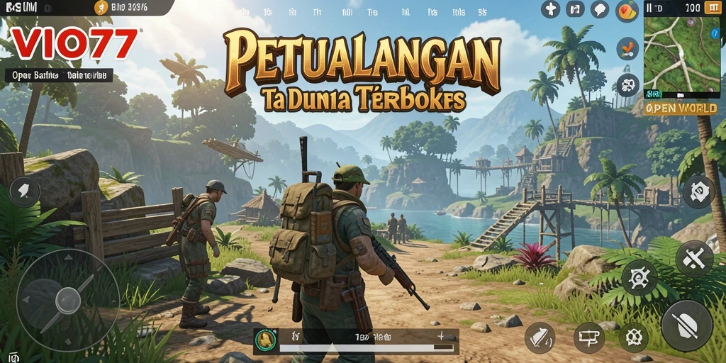 Antarmuka menawan dari VIO77 memperlihatkan petualangan di dunia terbuka.