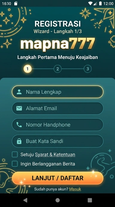 Cara Mudah Mendaftar Akun mapna777 di Android